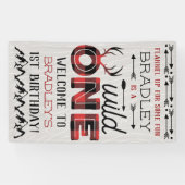Wild One Boys Rustikaler Kariert Lumberjack 1. Geb Banner (Horizontal)