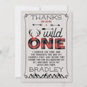 Wild One Boys Rustikaler Kariert Lumberjack 1. Geb Dankeskarte (Vorderseite)