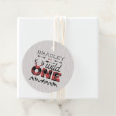 Wild One Boys Rustikaler Kariert Lumberjack 1. Geb Geschenkanhänger (Beispiel)