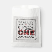 Wild One Boys Rustikaler Kariert Lumberjack 1. Geb Geschenktütchen (Vorderseite)