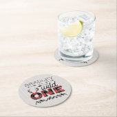 Wild One Boys Rustikaler Kariert Lumberjack 1. Geb Runder Pappuntersetzer (Vor Ort)