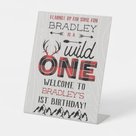 Wild One Boys Rustikaler Kariert Lumberjack 1. Geb Sockelschild