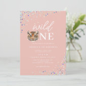 Wild One Celebration First Birthday Party Einladung (Stehend Vorderseite)