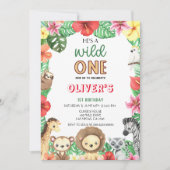 Wild One Celebration-Safari Abenteuer Extravaganza Einladung (Vorderseite)