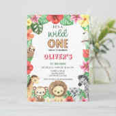 Wild One Celebration-Safari Abenteuer Extravaganza Einladung (Stehend Vorderseite)