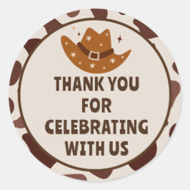 Wild One Cowboy Birthday Danke Runder Aufkleber