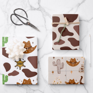 Wild One Cowboy Birthday Geschenkpapier Set