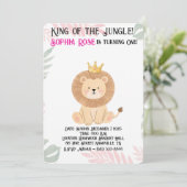 Wild One Crown erste Geburtstagseinladung Einladung (Stehend Vorderseite)