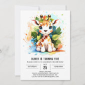 Wild One Custom Giraffe Birthday Einladung (Vorderseite)