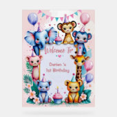 Wild One Cute Animals Balloon kids 1st Birthday Acrylschild (Vorderseite)