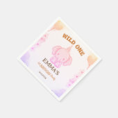 Wild One Cute Elephant 1st Birthday  Serviette (Ecke)