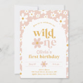 Wild One Daisy Birthday Einladung | Erste (Vorderseite)