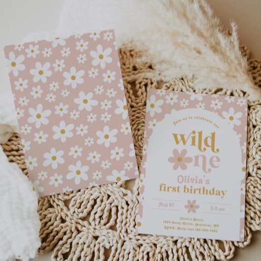 Wild One Daisy Birthday Einladung | Erste