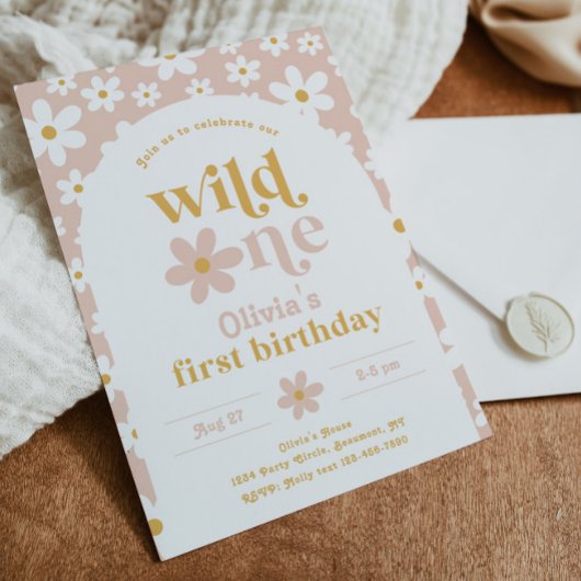 Wild One Daisy Birthday Einladung | Erste