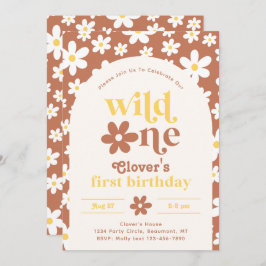 Wild One Daisy Birthday Einladung | Erste