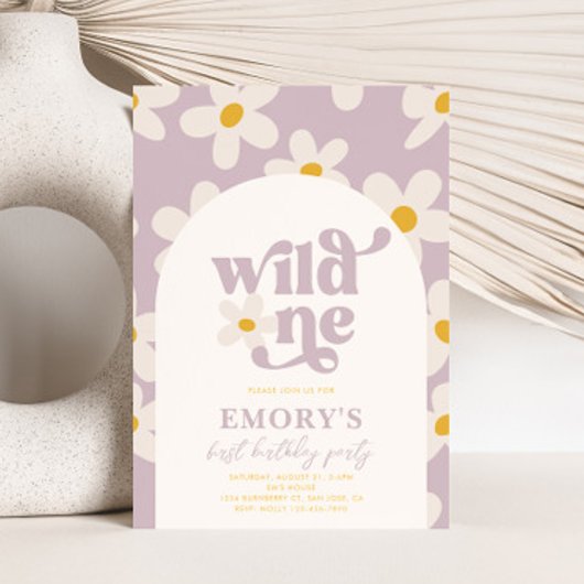 Wild One Daisy Einladung zum ersten Geburtstag