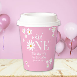 Wild One Daisy First Birthday – Boho Girl Party  Pappbecher