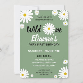 Wild ONE Daisy Flower Girl Geburtstag Einladung
