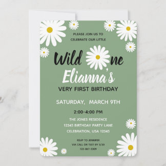 Wild ONE Daisy Flower Girl Geburtstag Einladung