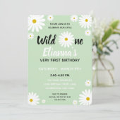 Wild ONE Daisy Flower Girl Geburtstag Einladung (Stehend Vorderseite)
