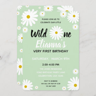 Wild ONE Daisy Flower Girl Geburtstag Einladung