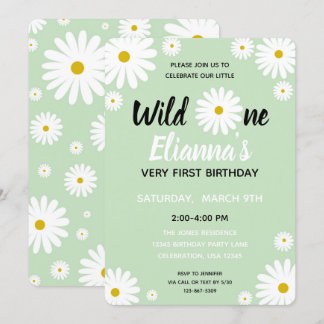 Wild ONE Daisy Flower Girl Geburtstag Einladung