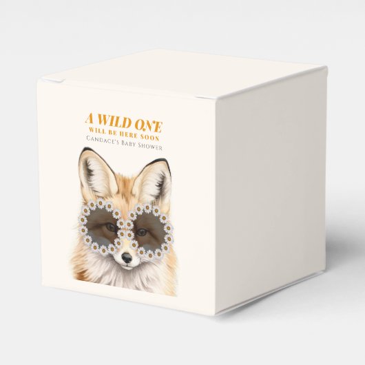 Wild One Daisy Fox Baby Shower Geschenkschachtel (Vorderseite)