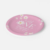 Wild One Daisy – Girl’s First Birthday Boho Party Pappteller (Schrägansicht)