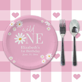 Wild One Daisy – Girl’s First Birthday Boho Party Pappteller
