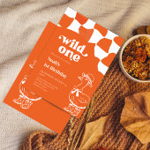 Wild One Dapper Duck 1st Birthday- orange retro Einladung