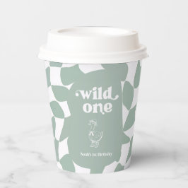 Wild One Dapper Duck 1st Birthday Sage Green Pappbecher