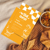 Wild One Dapper Duck 1st Birthday- yellow retro Einladung