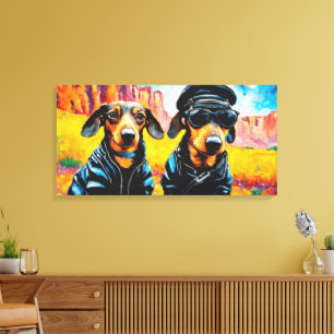 WILD ONE-DASCHUND 3 LEINWANDDRUCK