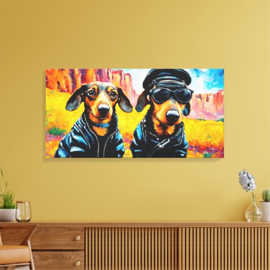 WILD ONE-DASCHUND 3 LEINWANDDRUCK (Insitu (Wohnzimmer))