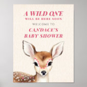 Wild One Deer Baby Dusche Willkommen Poster (Vorne)