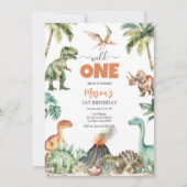Wild One Dinosaur Kids 1st Birthday Invitatio Einladung (Vorderseite)