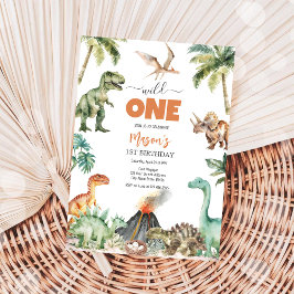 Wild One Dinosaur Kids 1st Birthday Invitatio Einladung