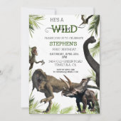 Wild One Dinosaur Tyrannosaurus Raptor Geburtstag Einladung (Vorderseite)