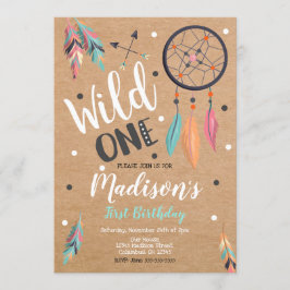 Wild One Dreamcatcher Einladung zum 1. Geburtstag
