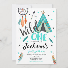 Wild One Dreamcatcher Teepee zum Geburtstag Einlad Einladung