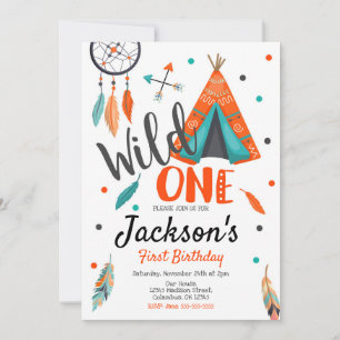 Wild One Dreamcatcher Tipi Geburtstagseinladung Einladung
