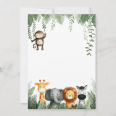 Wild One Dschungel 1. Geburtstag Einladung (Rückseite)