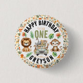 Wild One Dschungel-Abenteuer 1. Geburtstag Button (Vorderseite)
