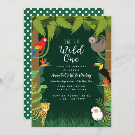Wild One Dschungel Kindergeburtstag Einladung