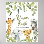 Wild One Dschungel Safari Diaper Raffle Poster (Vorne)