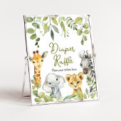 Wild One Dschungel Safari Diaper Raffle Poster