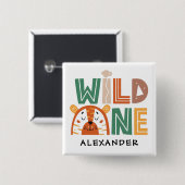 Wild One Dschungel Thema 1. Geburtstag Button (Vorne & Hinten)