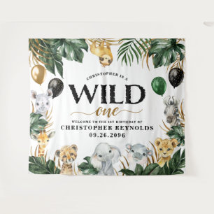 Wild One Dschungelsafari 1. Geburtstagsfeier Hinte Wandteppich