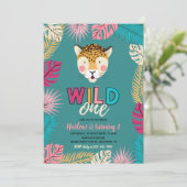 Wild ONE Einladung | Leopard - Einladungen (Stehend Vorderseite)
