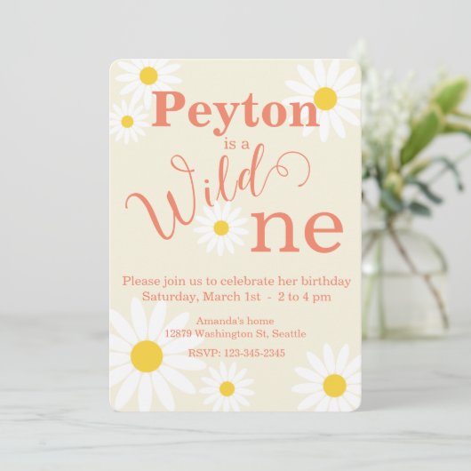 Wild One - Einladung zum ersten Geburtstag (Stehend Vorderseite)